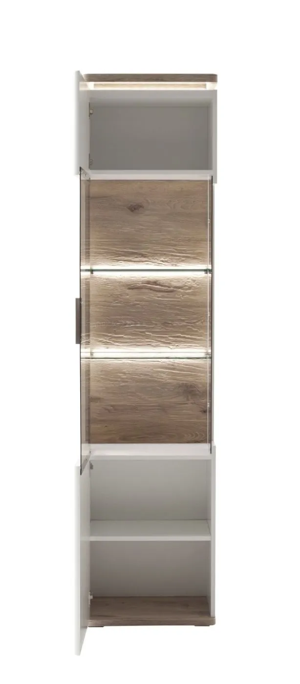 Vitrine Palermo | Soft white / Viking Oak | ohne Beleuchtung