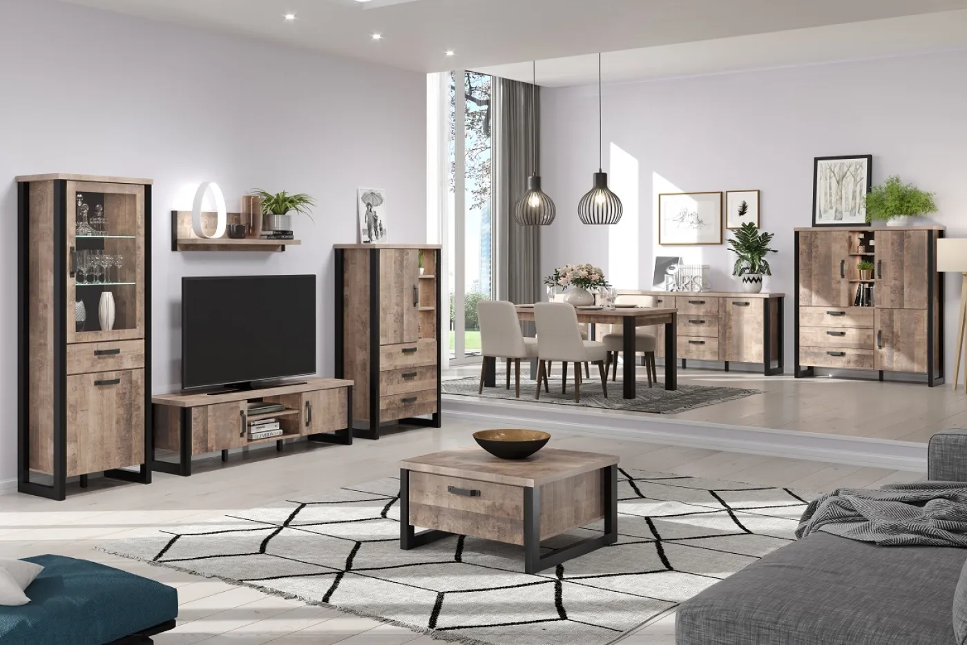 Wandboard Emile | Eiche Tabak / Schwarz