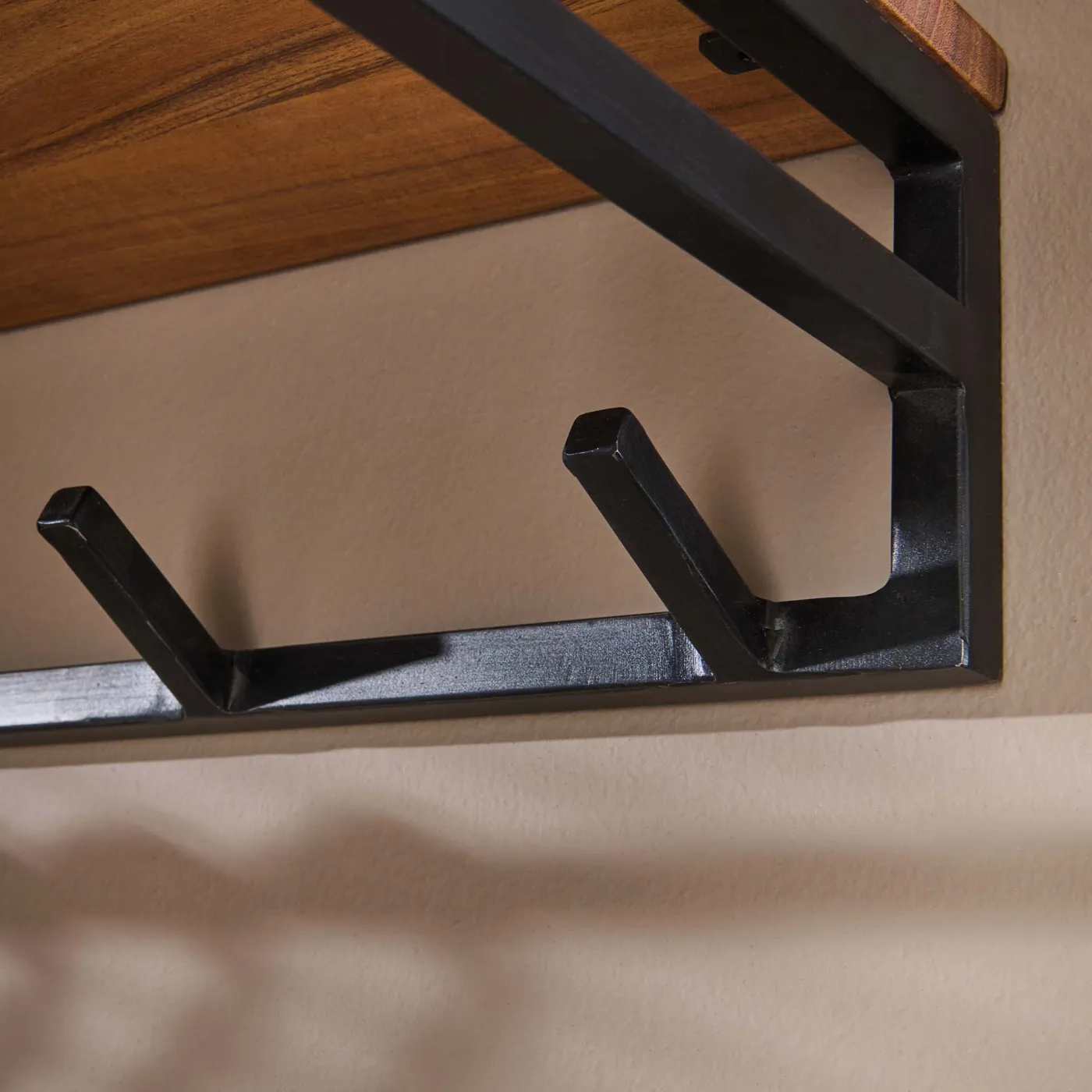 Wandgarderobe Garderobenpaneel Keno 6 Haken | Akazie massiv | natur