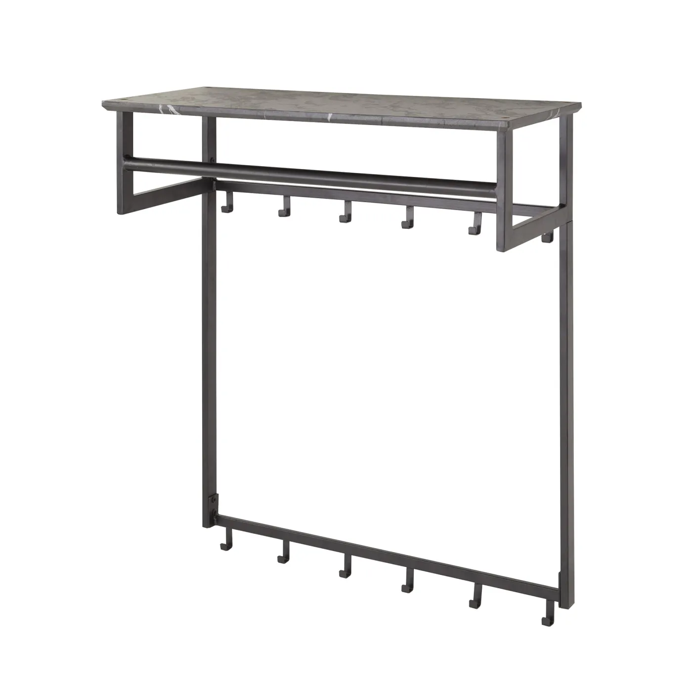 Wandgarderobe Hanga | Melamin | schwarz braun | 6/12 Haken