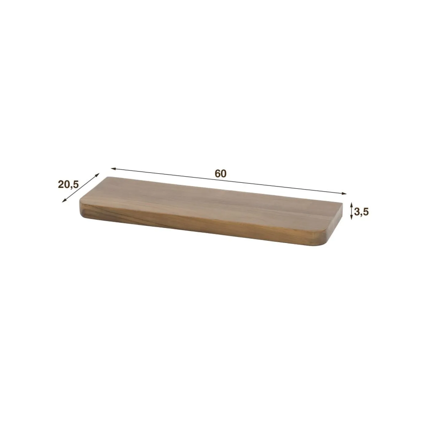 Wandregal Galia | 60cm | Akazie massiv | braun
