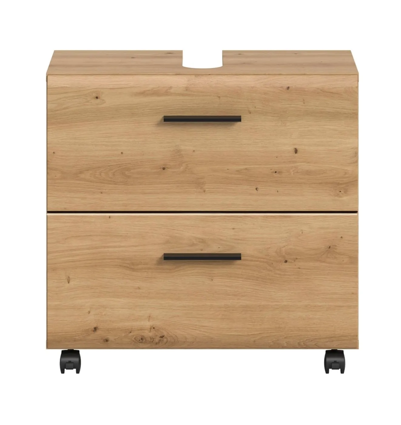 Waschbeckenunterschrank Ice | mit Schubkästen auf Rollen | Artisan Oak