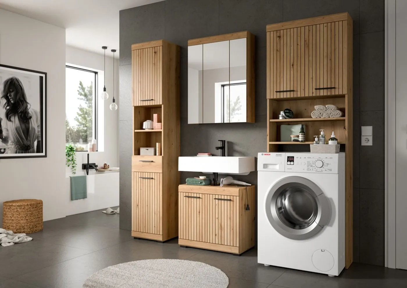 Waschmaschinenschrank Scout | Artisan Eiche