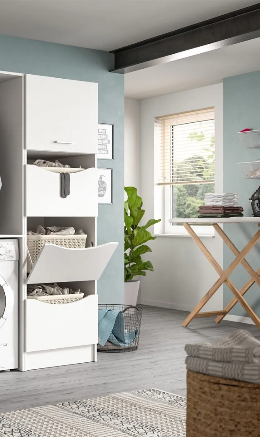 Waschmaschinenschrank Set Free 5 | weiß | 2-teilig