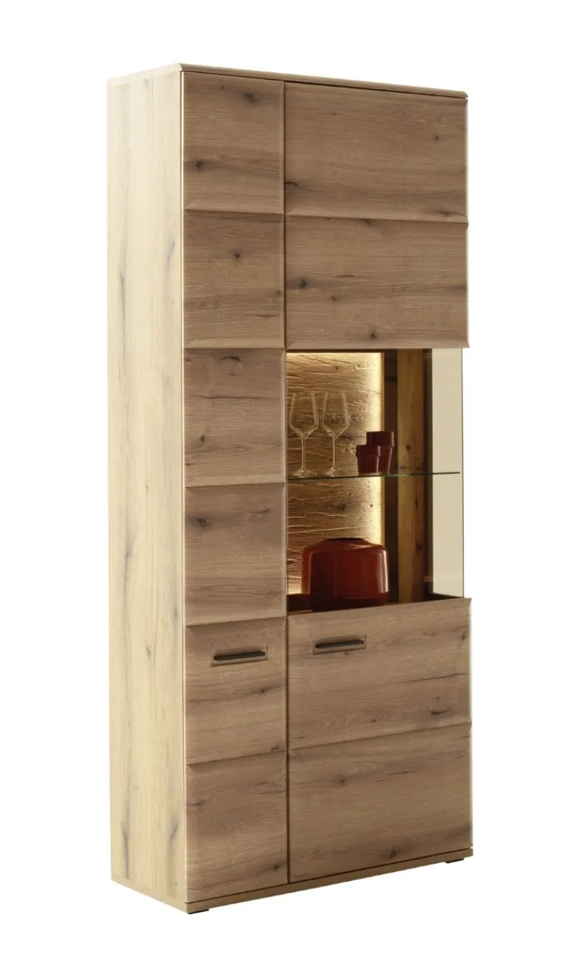 Wohnkombination Naxos 1 | Eiche Evoke | 3-teilig | mit 110 cm Beleuchtung
