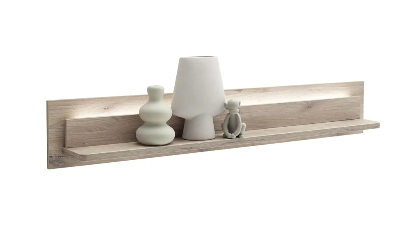 Wohnkombination Palermo 4 | Soft white / Viking Oak | 4-teilig | ohne Beleuchtung