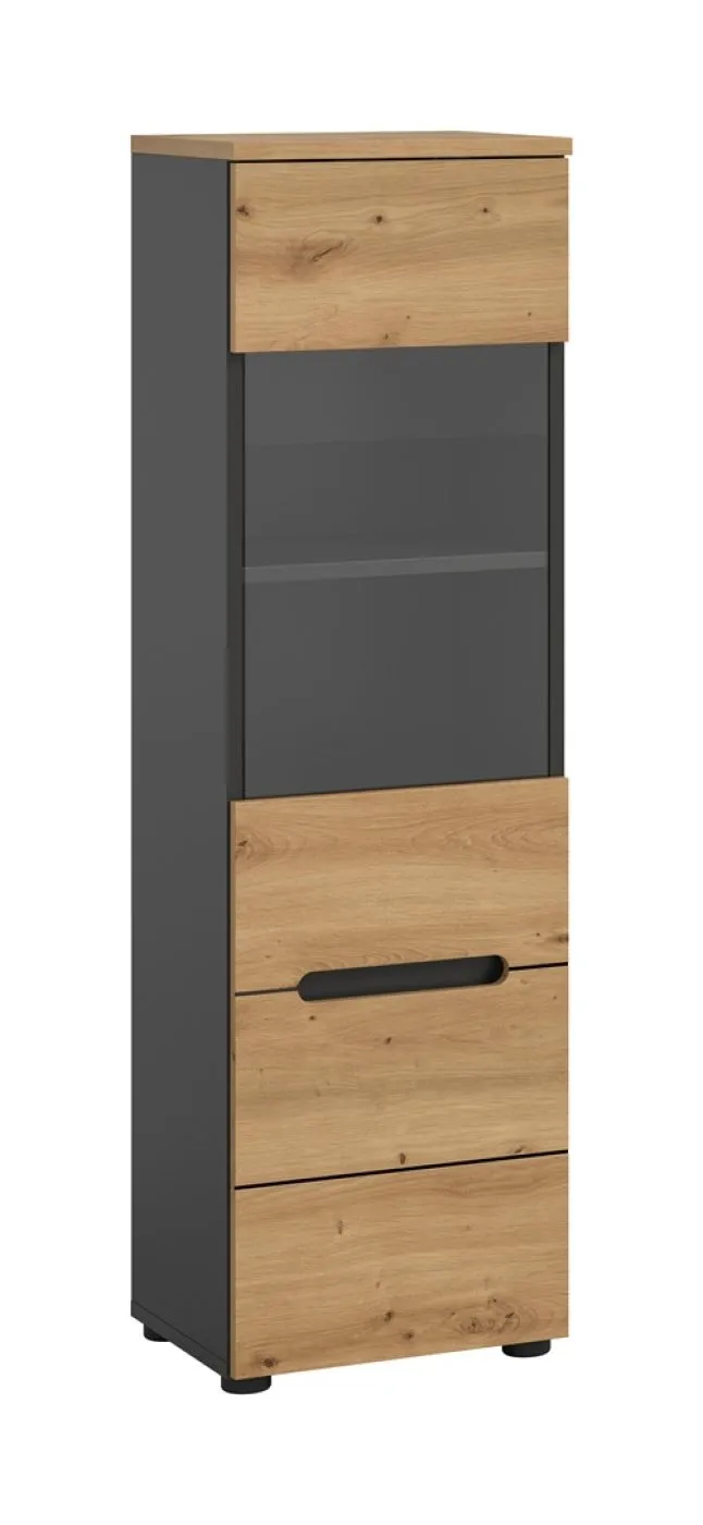 Wohnwand Anbauwand Canu | 2-teilig | Artisan / Basalt Grau ohne