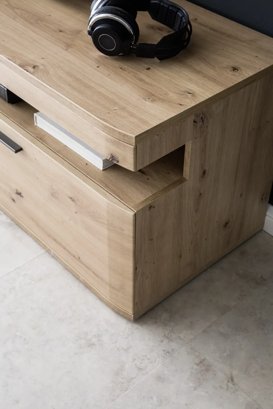 Wohnwand Anbauwand Cortona | Balkeneiche / anthrazit | 4-teilig
