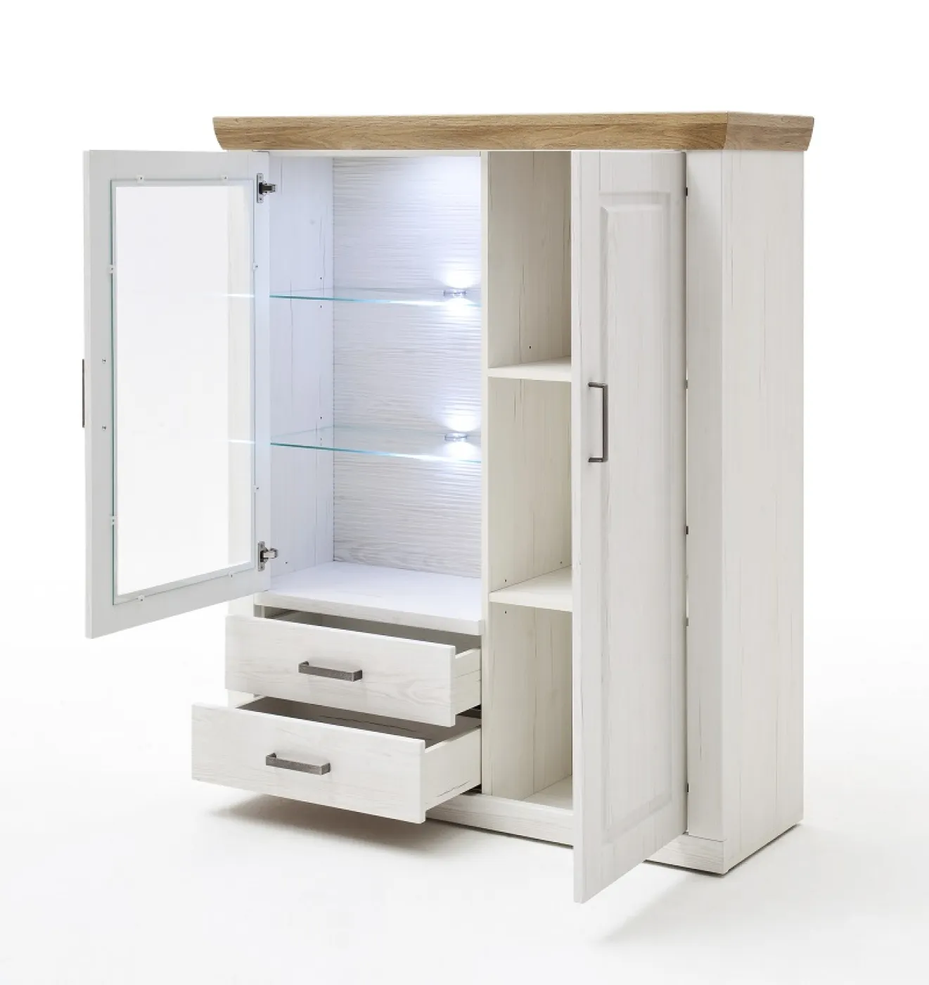 Wohnwand Anbauwand I Brixen | Landhaus modern | Pinie Aurelio / Grandson Oak | 4-teilig