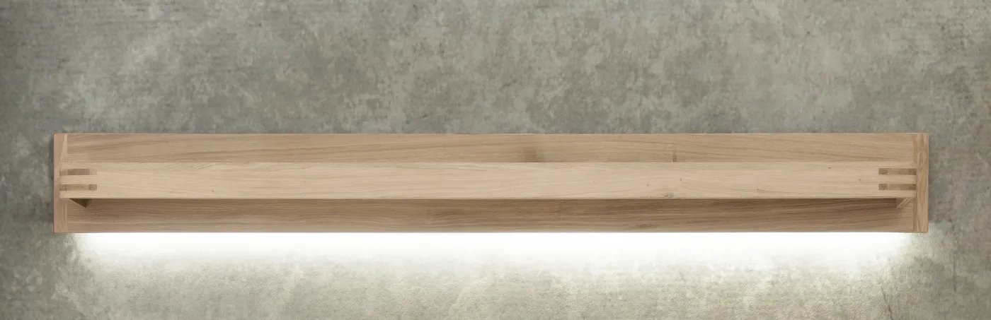Wohnwand Anbauwand Salvador 1 | Balkeneiche Bianco | 4-teilig | LED Beleuchtung Highboard