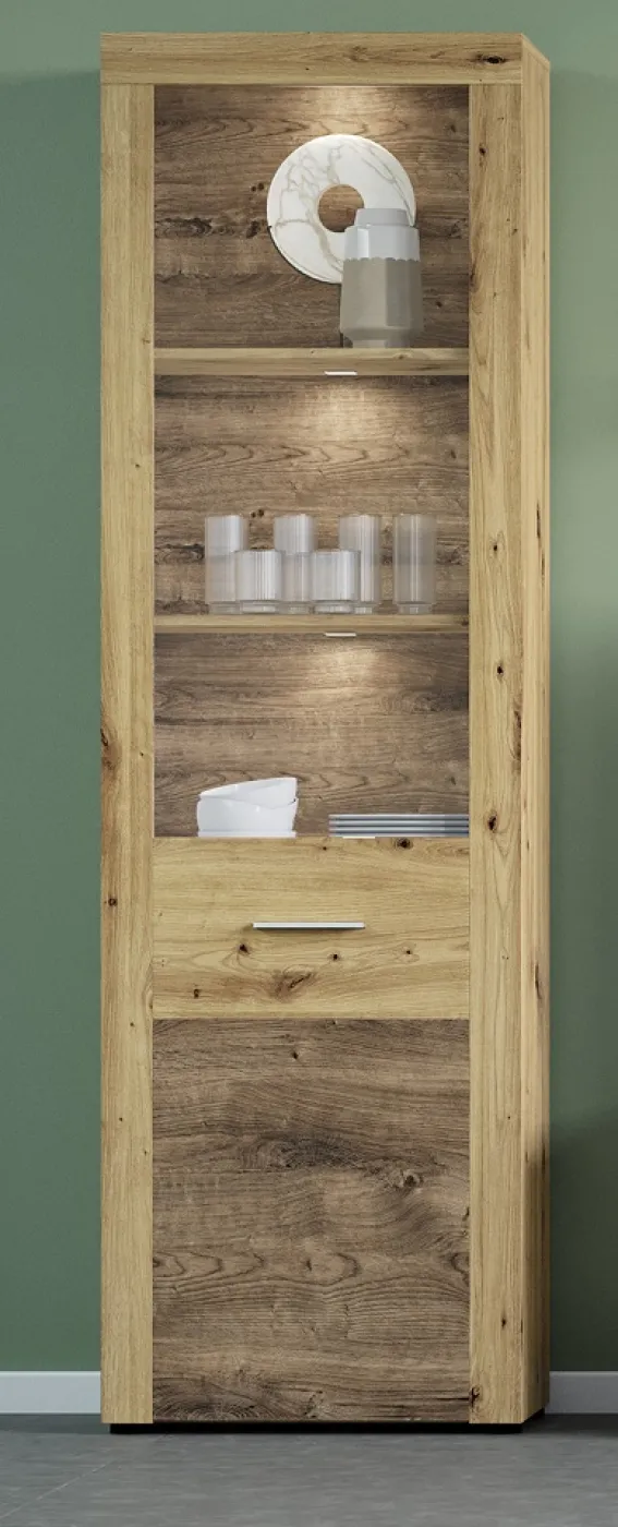 Wohnwand Fly | Artisan Eiche | 4-teilig | LED Beleuchtung