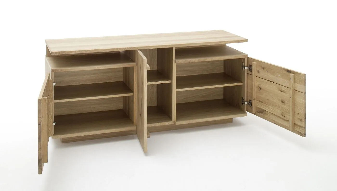 Wohnwand Wohnkombination Santori | Eiche Bianco | 4-teilig