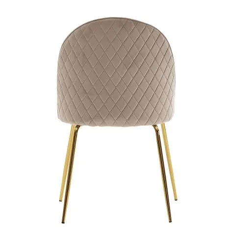 2er Set 4-Fuß Polsterstuhl Diama | samt | beige