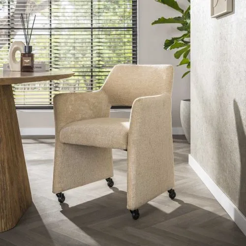 2er Set Stuhl Palio | mit Rollen | Jaroq sand