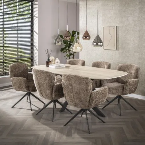 2er Set Sessel Duba | drehbar | Champagne
