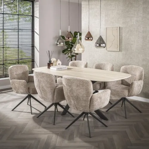 2er Set Sessel Duba | drehbar | Sandfarbe