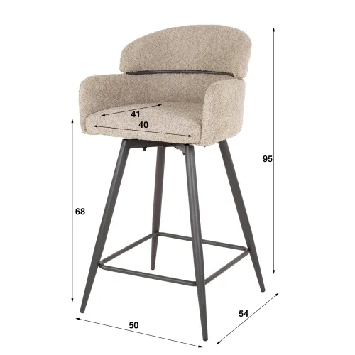 2er Set Barhocker Miky | drehbar | Sandfarbe