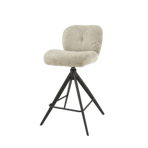 2er Set Barhocker Thoia | drehbar | Boucle Stoff | Sandfarben
