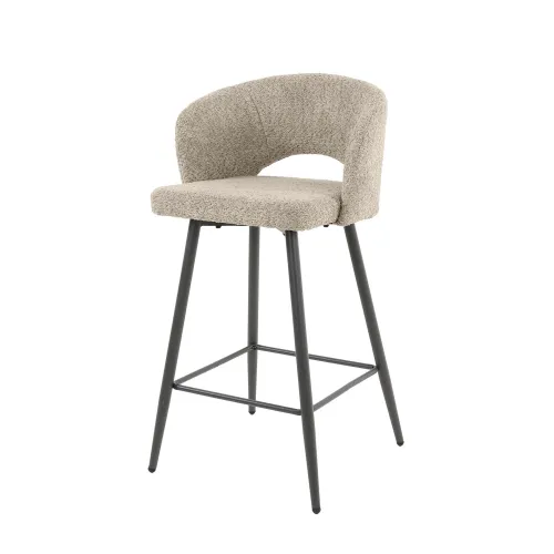 2er Set Barstuhl Maro | Boucle Stoff | Sandfarben