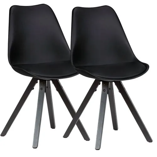 2er Set Esszimmerstuhl Avanti | Kunstleder | schwarz