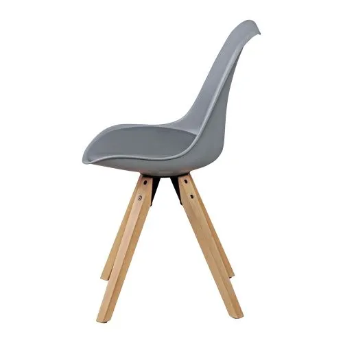 2er Set Esszimmerstuhl LIMA | Kunstleder | grau