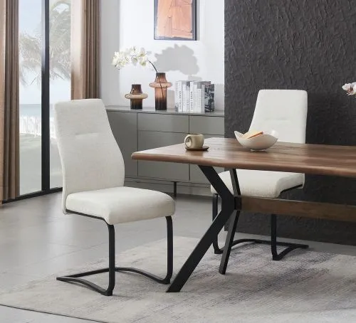 2er Set Freischwinger Tina | Strukturstoff | creme