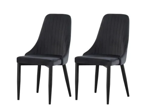 2er Set Stuhl Claudia | Samtbezug | Anthrazit