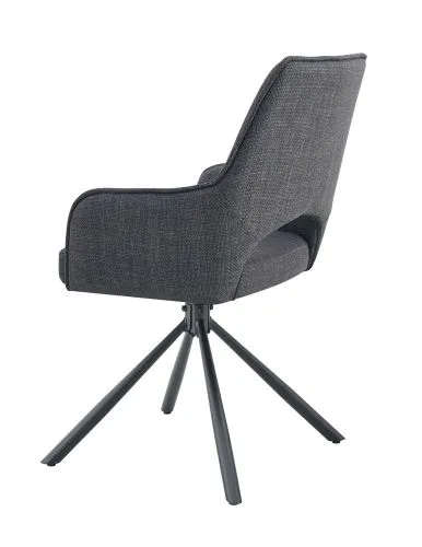2er Set Stuhl Jana | Webstoff | drehbar | anthrazit
