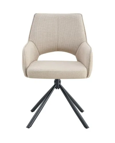 2er Set Stuhl Jana | Webstoff | drehbar | creme