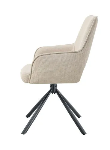 2er Set Stuhl Jana | Webstoff | drehbar | creme