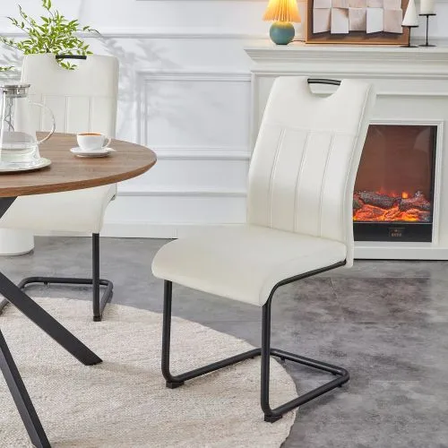 2er Set Stuhl Lisa | Samtbezug | creme