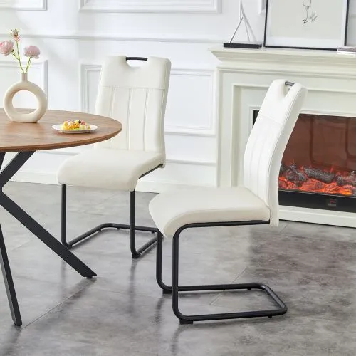 2er Set Stuhl Lisa | Samtbezug | creme