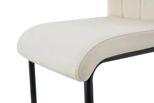 2er Set Stuhl Lisa | Samtbezug | creme