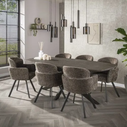 2er Set Stuhl Nasu | drehbar | Hoven taupe