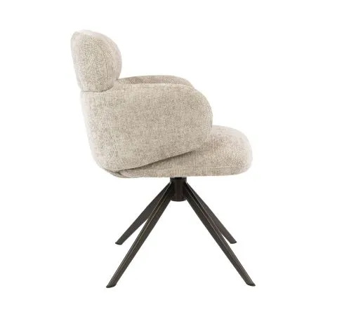 2er Set Stuhl Tano | Chenillestoff | drehbar | sand-braun