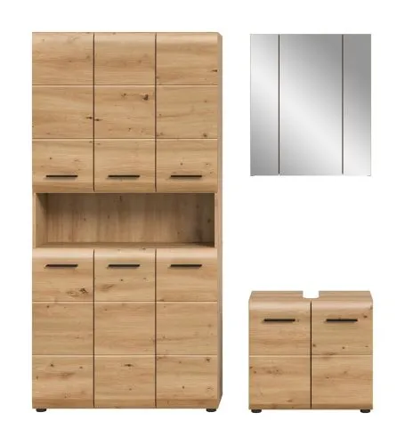 Bad Set Ice 10 | 3-teilig | Artisan Oak ohne Beleuchtung