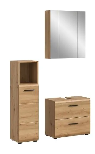 Bad Set Ice 2 | 3-teilig | Artisan Oak mit Badaufsatzleuchte
