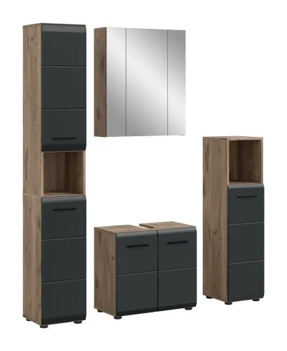 Bad Set Ice 2 | 4-teilig | Nox Oak / schwarz matt