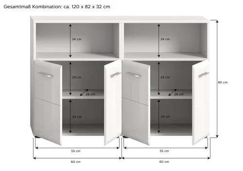 Bad Set Ice 3 | 2-teilig | weiß / weiß Hochglanz