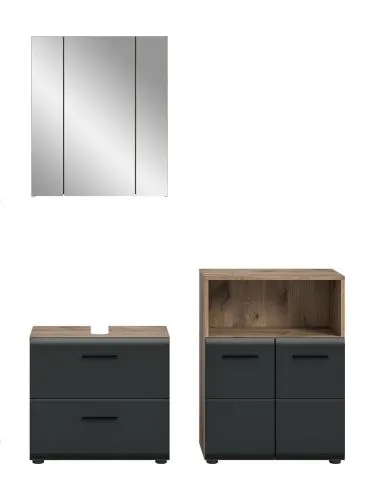 Bad Set Ice 3 | 3-teilig | Nox Oak / schwarz matt