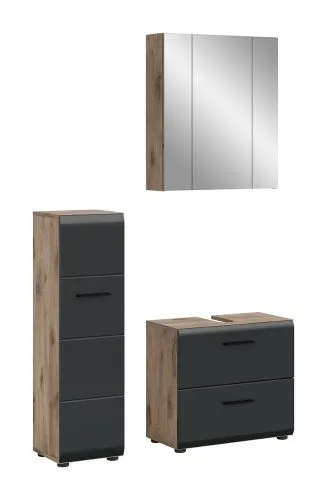 Bad Set Ice 3 | 3-teilig | Nox Oak / schwarz matt