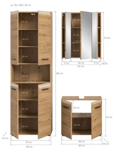 Bad Set Ice | 3-teilig | Artisan Oak