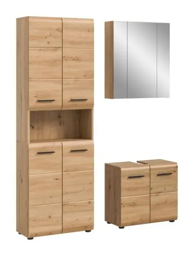 Bad Set Ice | 3-teilig | Artisan Oak mit Badaufsatzleuchte