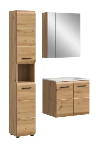 Bad Set Ice 4 | 3-teilig | Artisan Oak mit Badaufsatzleuchte