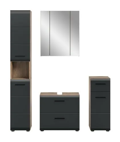 Bad Set Ice | 4-teilig | Nox Oak / schwarz matt