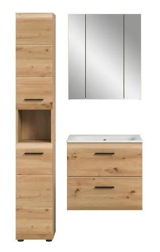 Bad Set Ice 5 | 3-teilig | Artisan Oak mit Badaufsatzleuchte