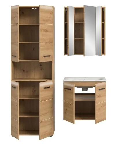 Bad Set Ice 6 | 3-teilig | Artisan Oak ohne Beleuchtung