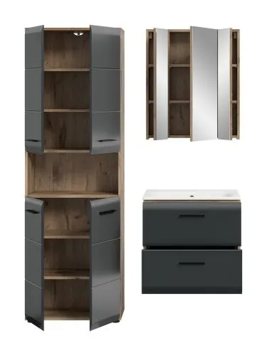 Bad Set Ice 7 | 3-teilig | Nox Oak / schwarz matt