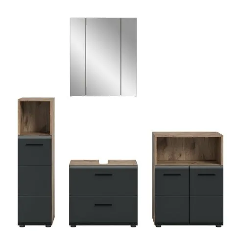 Bad Set Ice 8 | 4-teilig | Nox Oak / schwarz matt