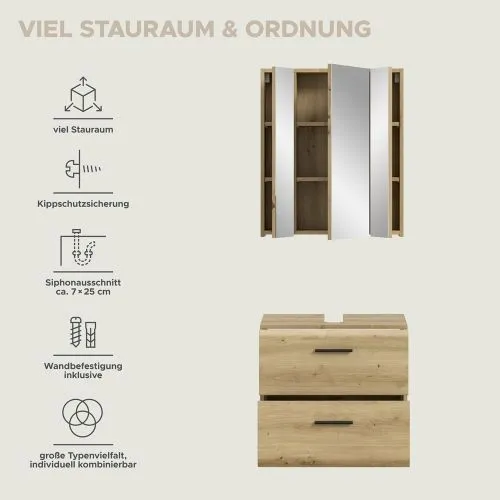 Bad Set Ice auf Rollen | 2-teilig | Artisan Oak